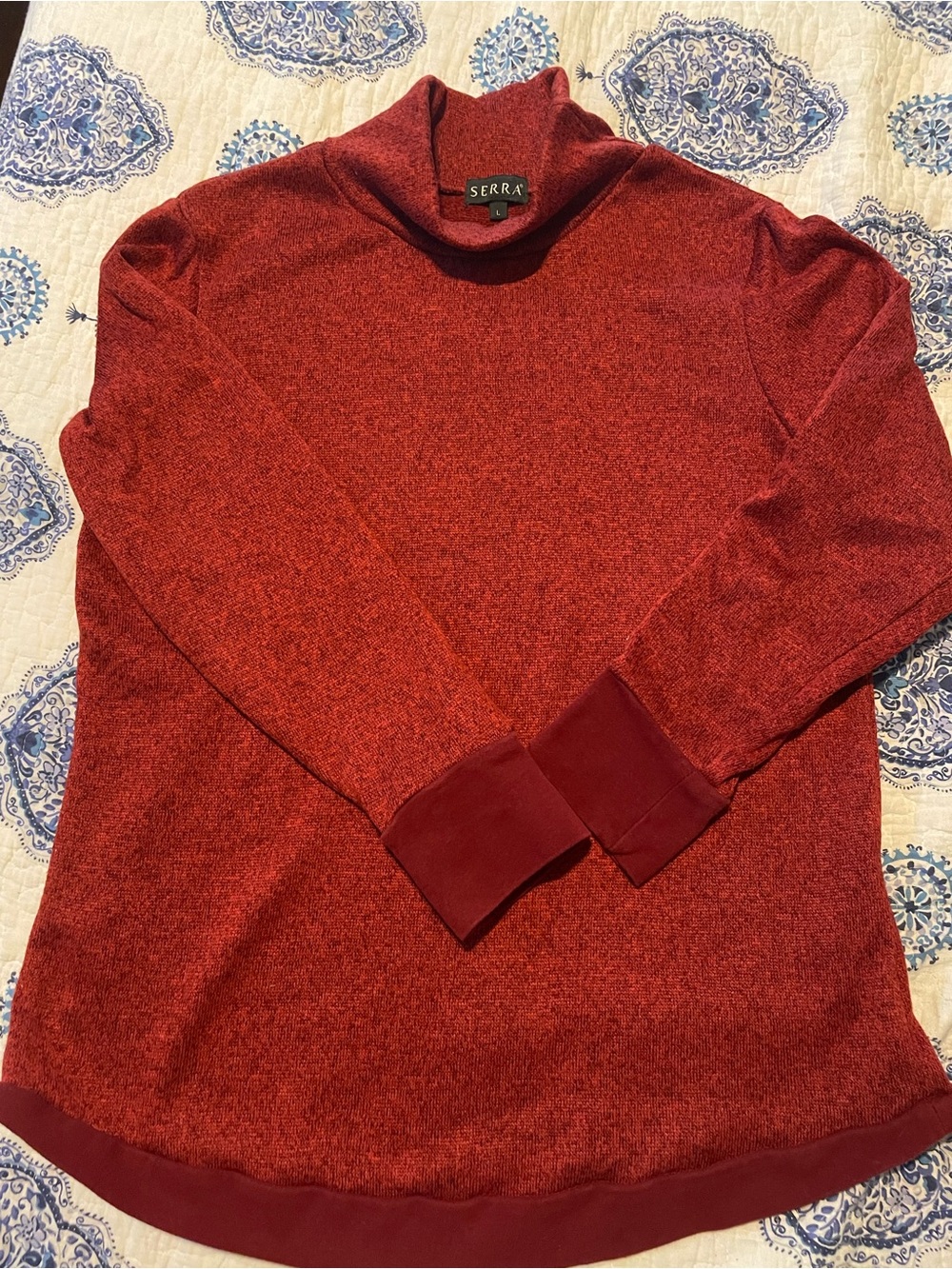 Serra Deep Red Turtleneck Sweater